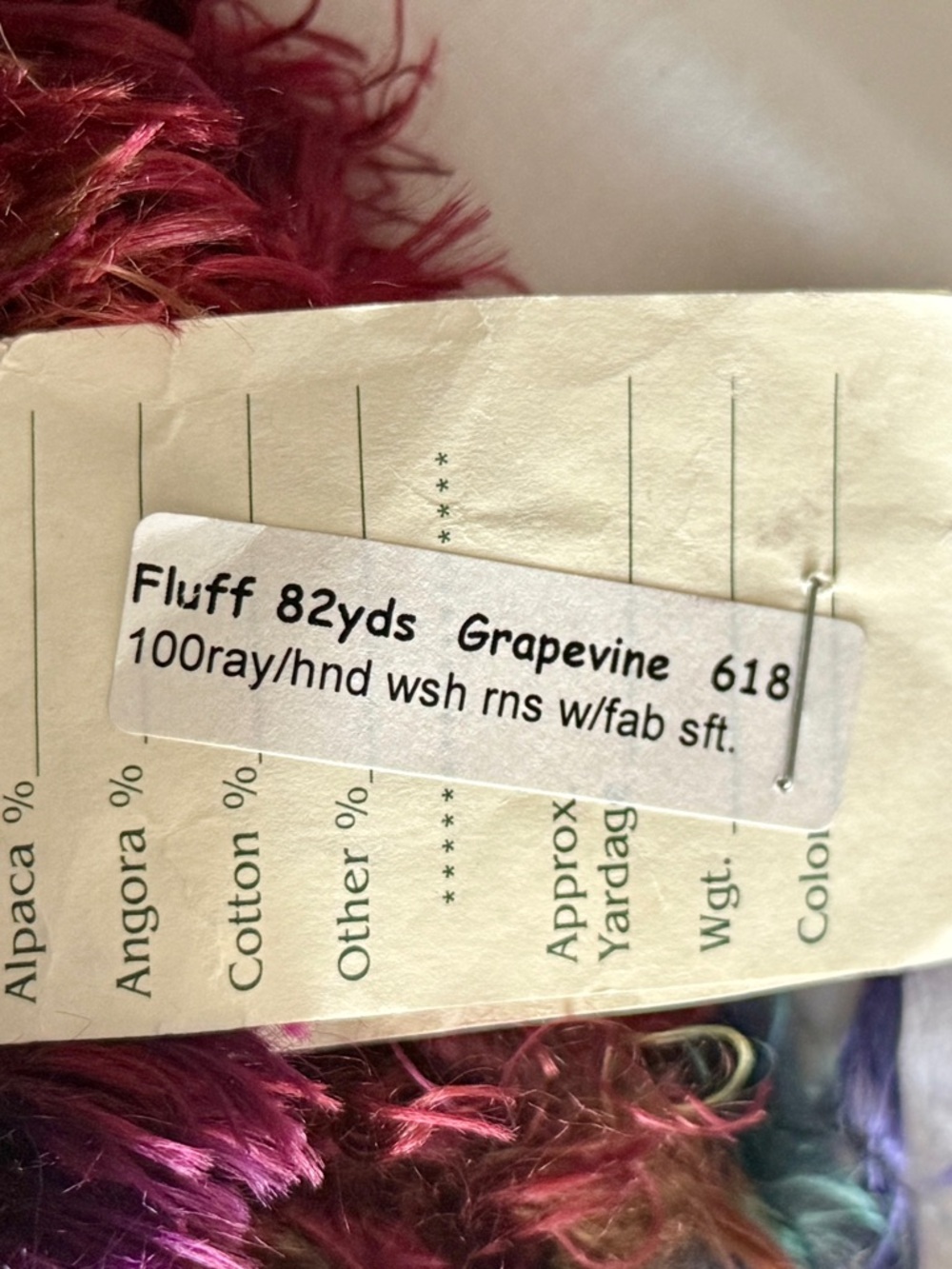 Great Adirondack Yarn Co. Fluff Eyelash Yarn in Grapevine - Picture 4 of 4
